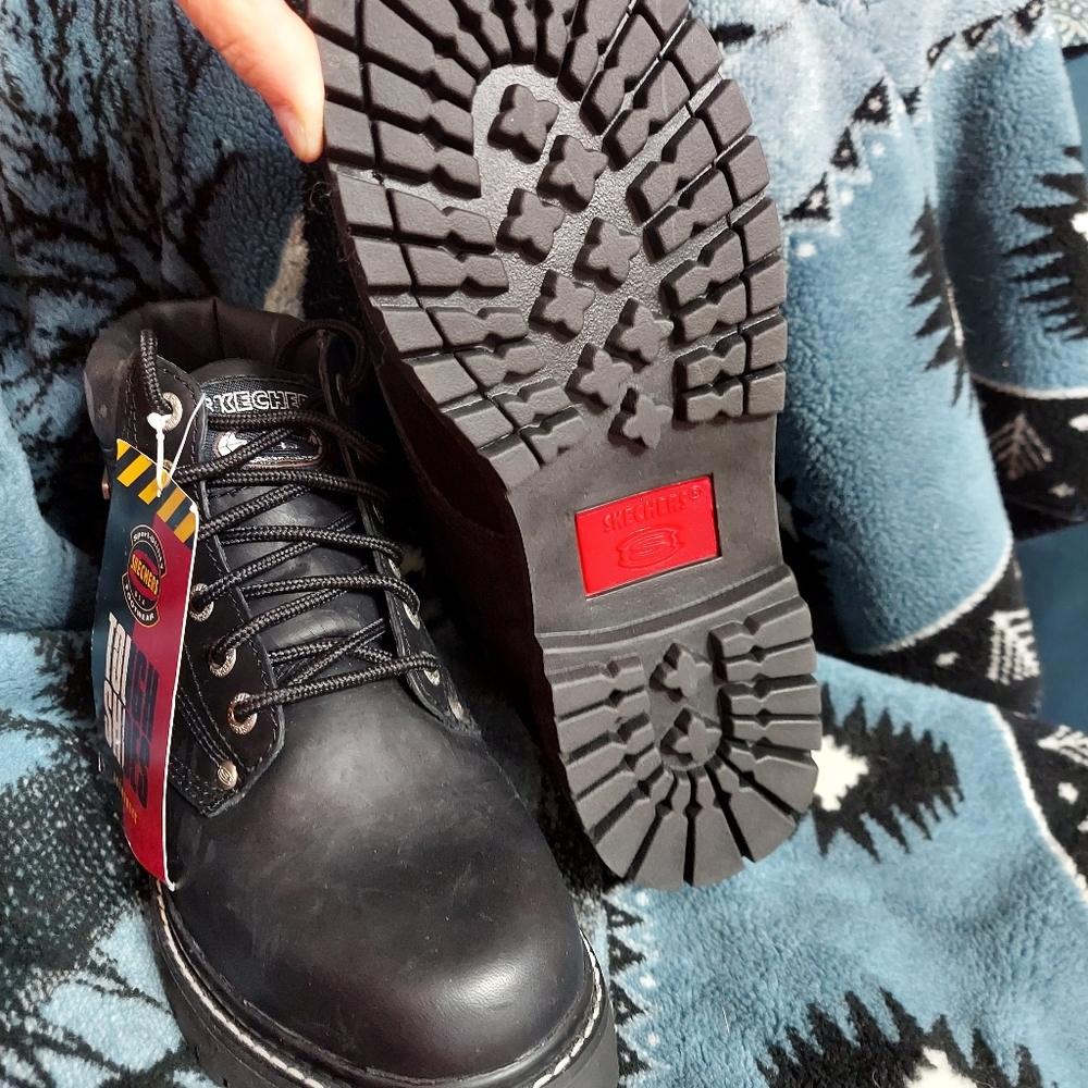 Skecher's 'Sport Utility' Authentic Tough Soe Boots/Black/Size '8' New - Picture 3 of 5